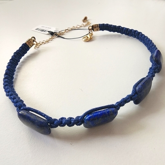 NWT Free People Sweet Carolina Choker Lapis Blue - Picture 5 of 7